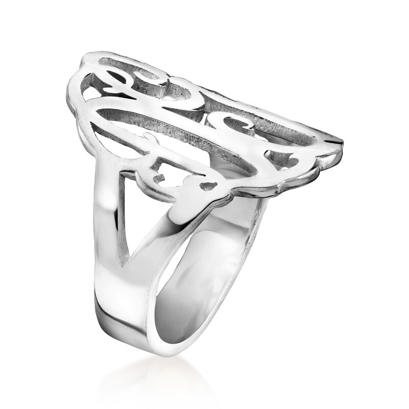 Sterling Silver Personalized Monogram Ring image number 2