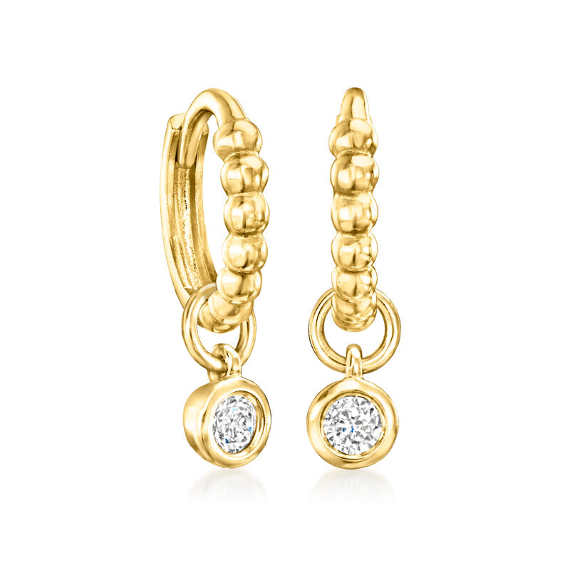 Bezel-Set Diamond Hoop Charms in 14kt Yellow Gold image number 3