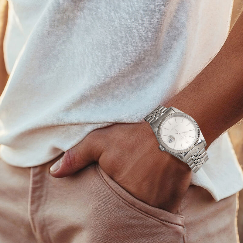 Pre-Owned Rolex Datejust Men's 36mm Automatic Stainless Steel and 18kt White Gold Watch  image number 1