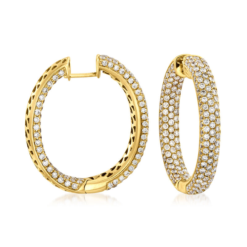 6.00 ct. t.w. Diamond Inside-Outside Hoop Earrings in 18kt Yellow Gold image number 0