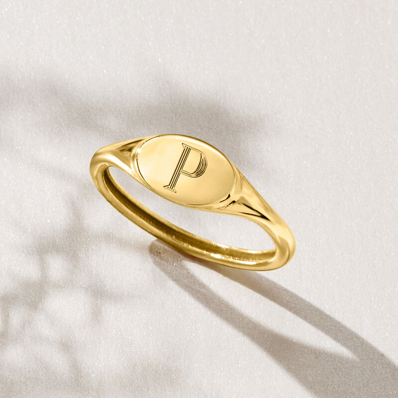 Italian 14kt Yellow Gold Personalized Signet Ring image number 8