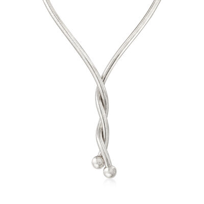Italian Sterling Silver Flexible Four-In-One Necklace/Bracelet