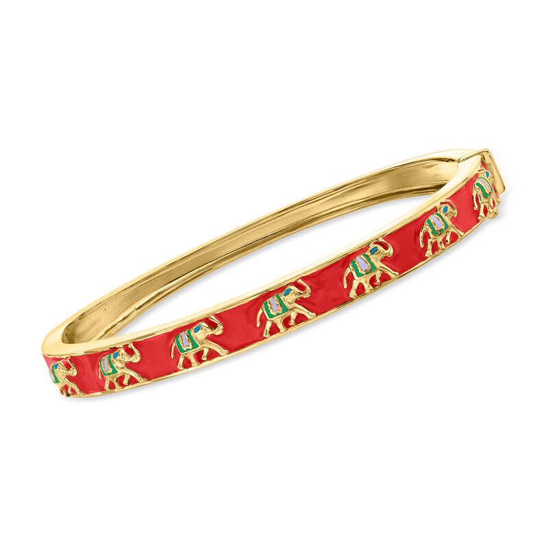 &quot;Adventure Stack&quot; Set of Five Bangle Bracelets in 18kt Gold Over Sterling image number 2