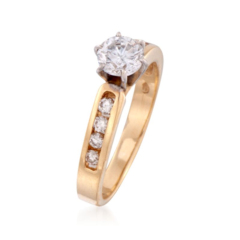 C. 1990 Vintage .90 ct. t.w. Diamond Ring in 14kt Yellow Gold image number 2