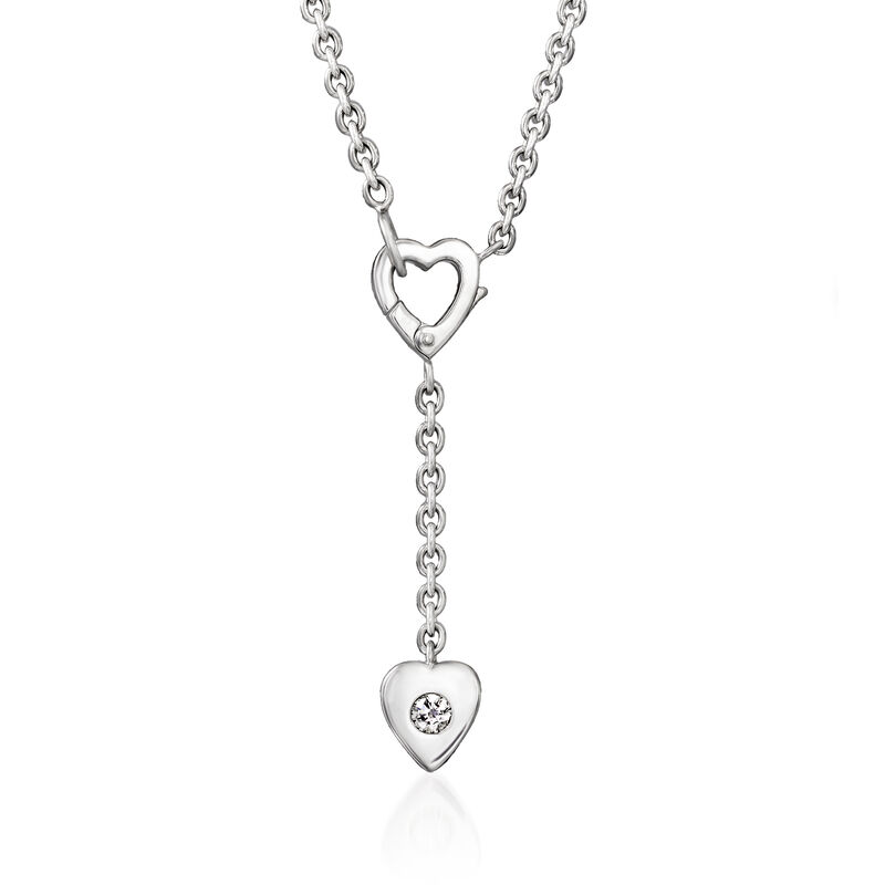 C. 2000 Cartier .10 Carat Diamond Heart Y-Necklace in 18kt White Gold image number 0