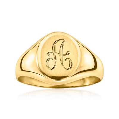 14kt Yellow Gold Personalized Signet Ring