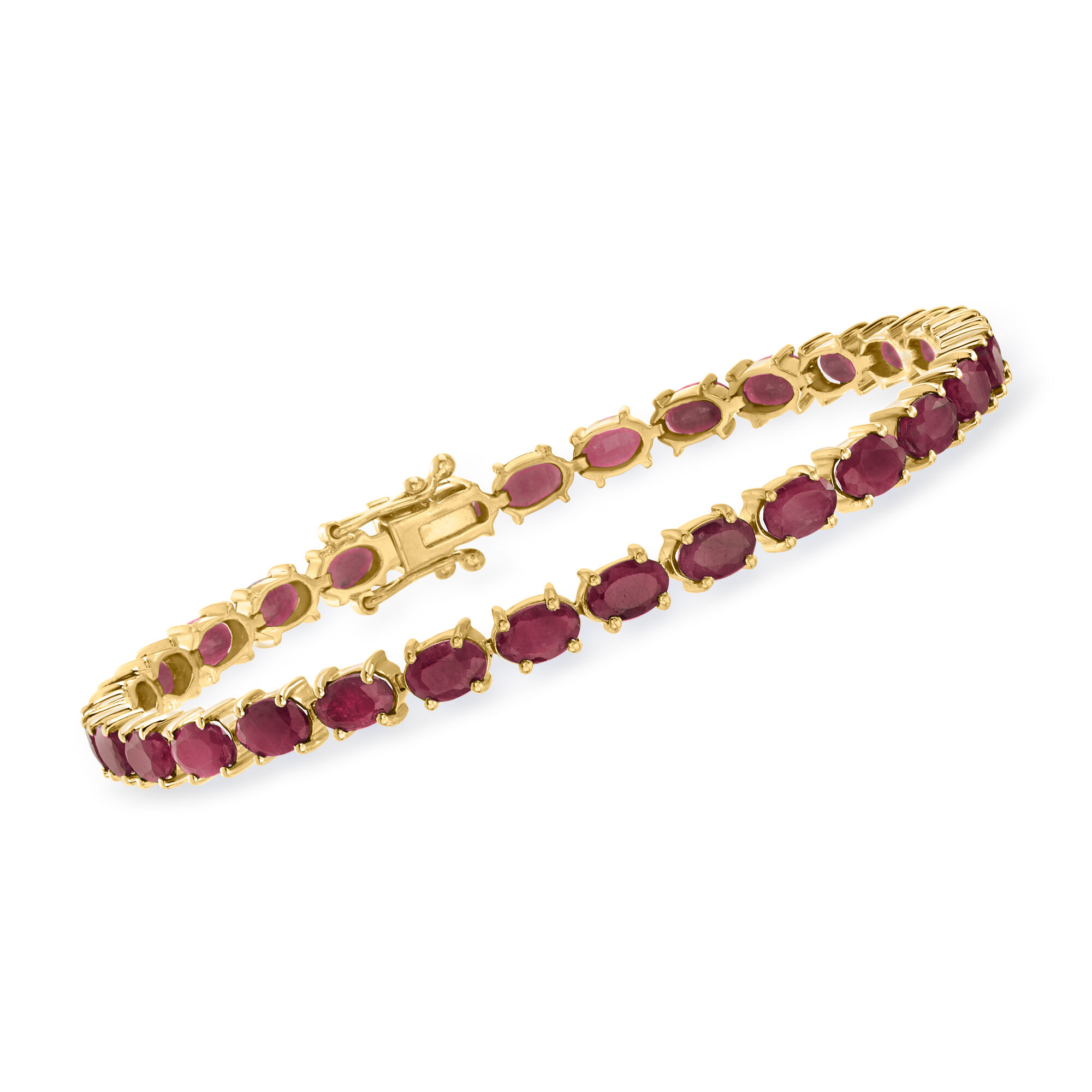 18.00 ct. t.w. Ruby Bracelet in 18kt Gold Over Sterling 18.00 ct. t.w. Ruby Bracelet in 18kt Gold Over Sterling