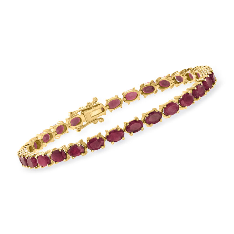 18.00 ct. t.w. Ruby Bracelet in 18kt Gold Over Sterling image number 0