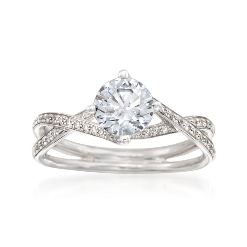 Simon G. .18 ct. t.w. Diamond Engagement Ring Setting in 18kt White Gold image number 0