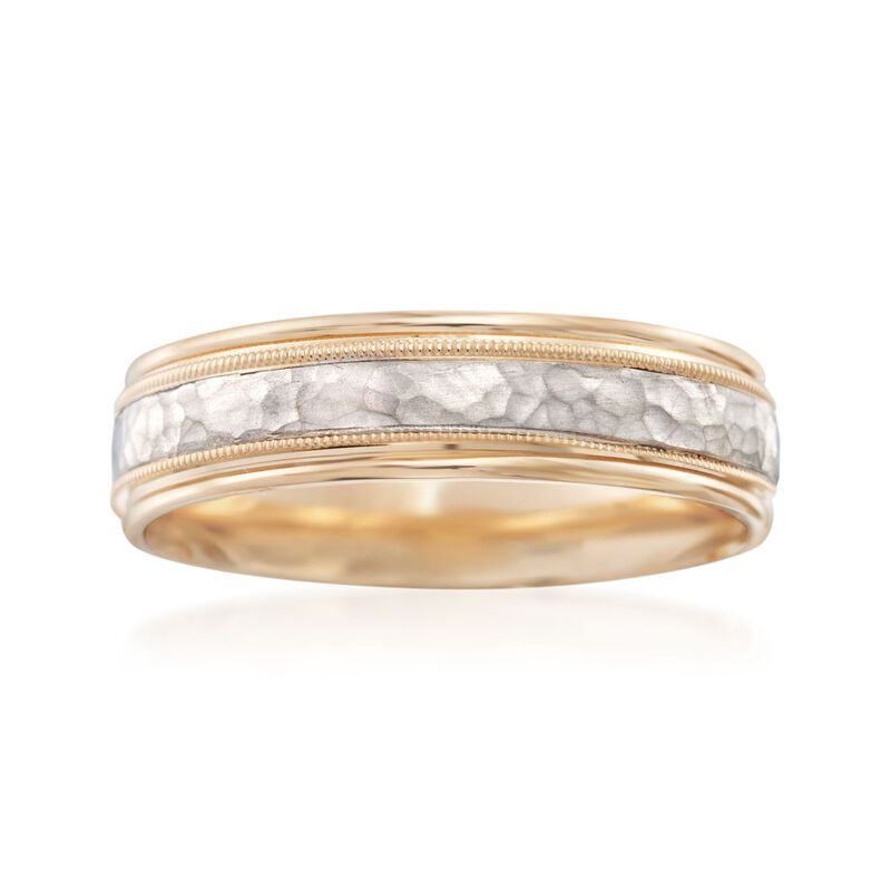 Men's 6mm 14kt Two-Tone Gold Wedding Ring image number 0