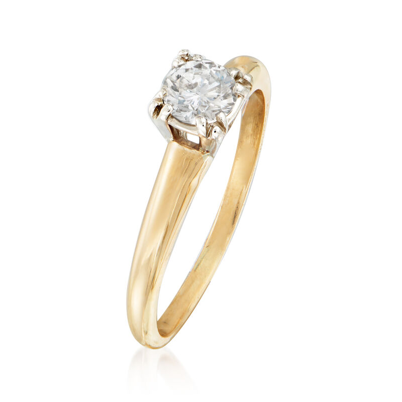 C. 1950 Vintage .35 ct. Diamond Engagement Ring in 14kt Yellow Gold image number 2