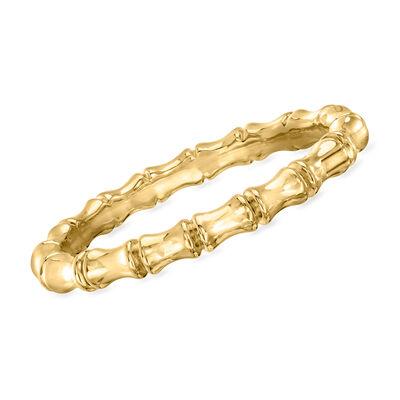 Italian 14kt Yellow Gold Bamboo-Style Bangle Bracelet