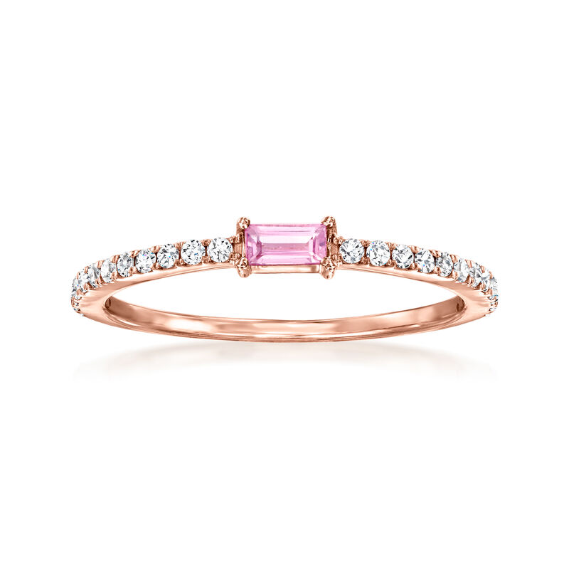 .10 Carat Pink Sapphire and .20 ct. t.w. Diamond Ring in 14kt Rose Gold image number 0