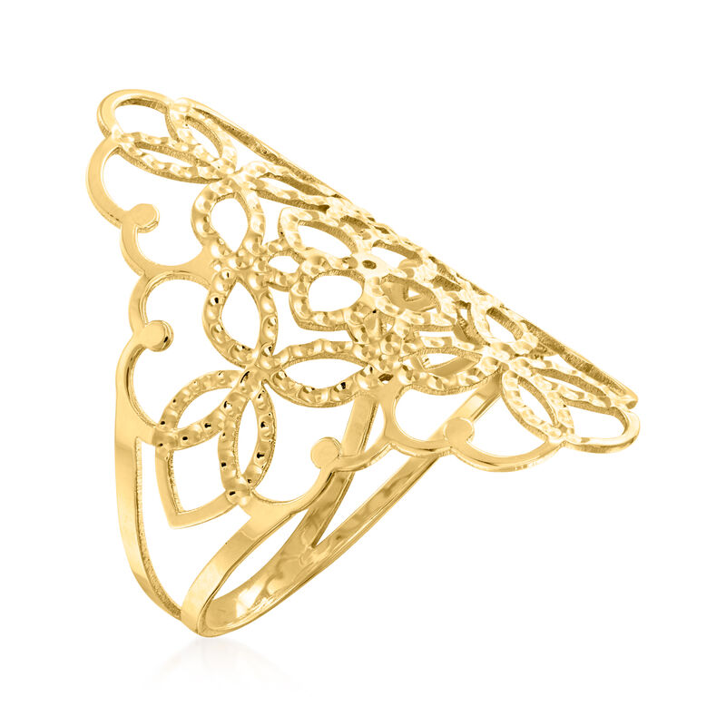 Italian 14kt Yellow Gold Filigree Ring image number 2