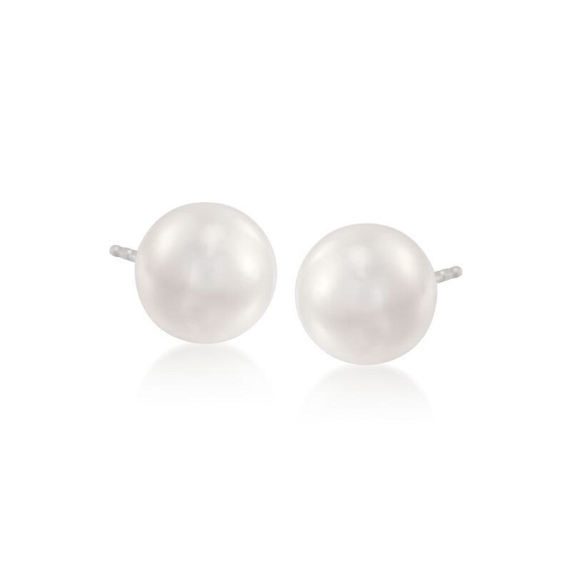 Mikimoto 7-7.5mm A+ Akoya Pearl Earrings in 18kt White Gold     image number 0