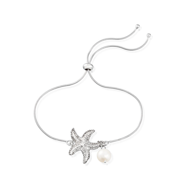7.5-8mm Cultured Pearl Starfish Bolo Bracelet in Sterling Silver image number 2