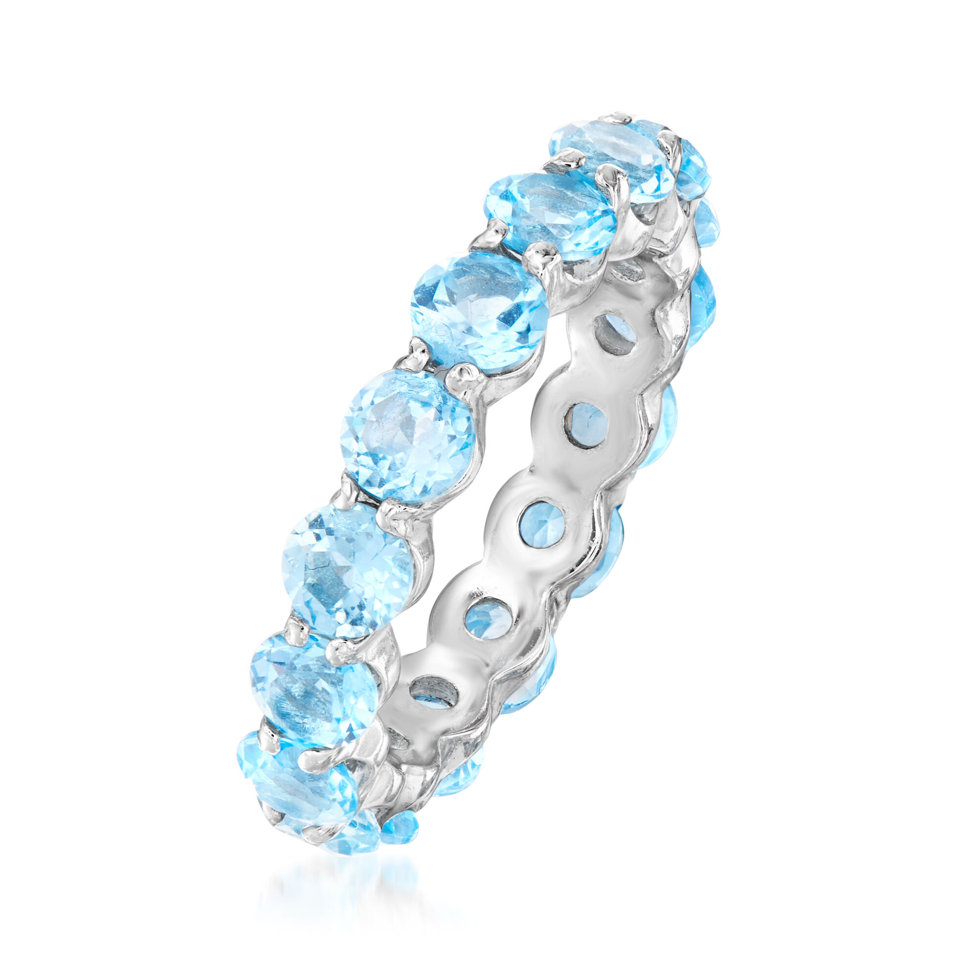 4.50 ct. t.w. Sky Blue Topaz Eternity Band in Sterling Silver
