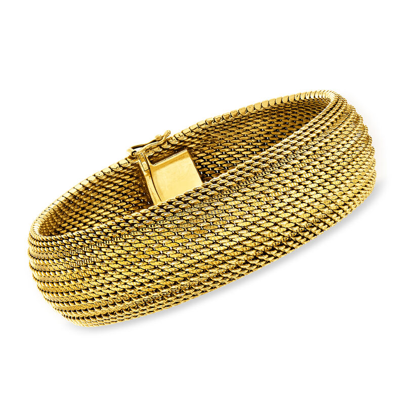 C. 1980 Vintage 14kt Yellow Gold Mesh Bracelet image number 0