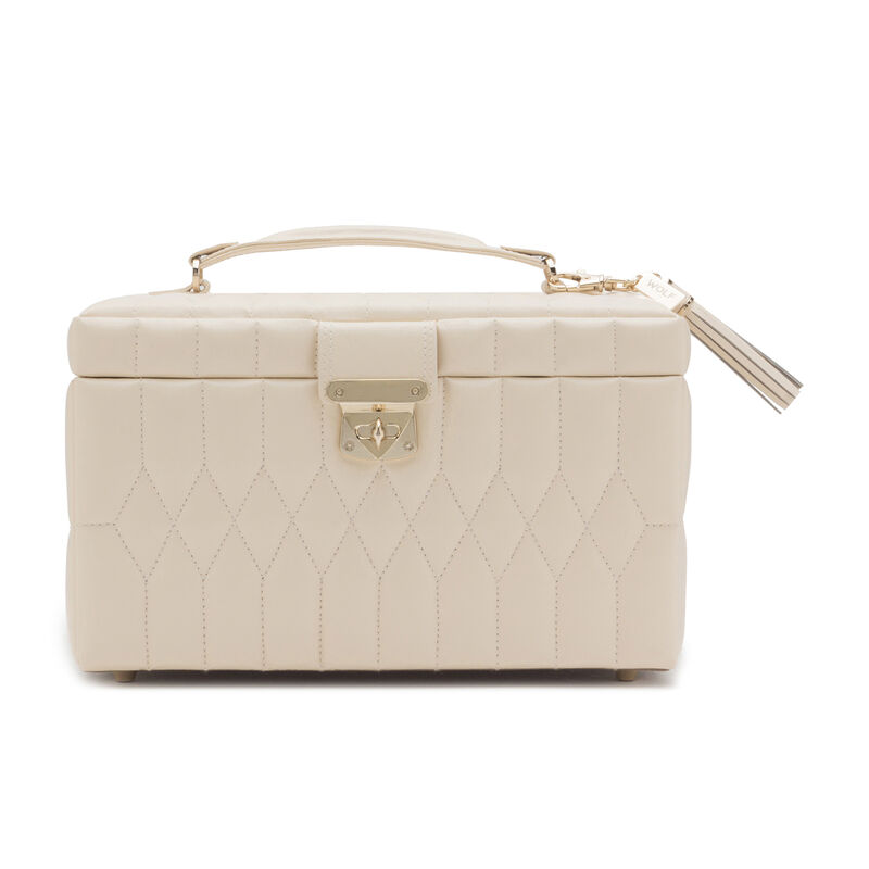 WOLF &quot;Caroline&quot; Ivory Leather Medium Jewelry Box image number 4