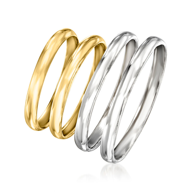 Sterling Silver and 14kt Yellow Gold Jewelry Set: Four Rings  image number 2