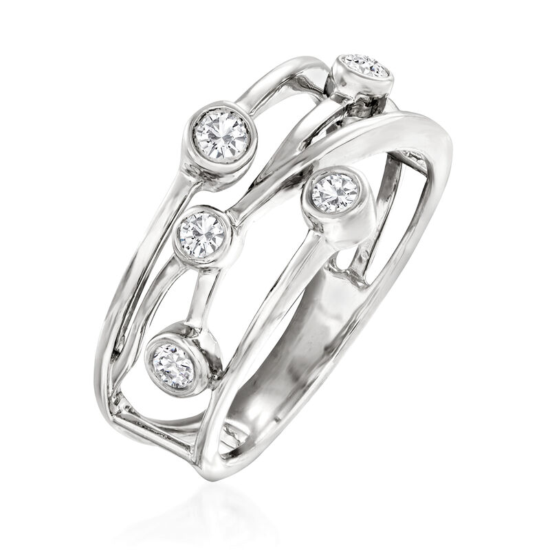 .25 ct. t.w. Diamond Crisscross Ring in Sterling Silver image number 2
