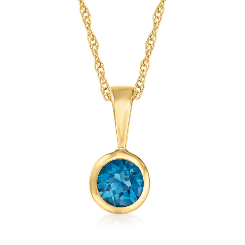 .26 Carat London Blue Topaz Pendant Necklace in 14kt Yellow Gold image number 0