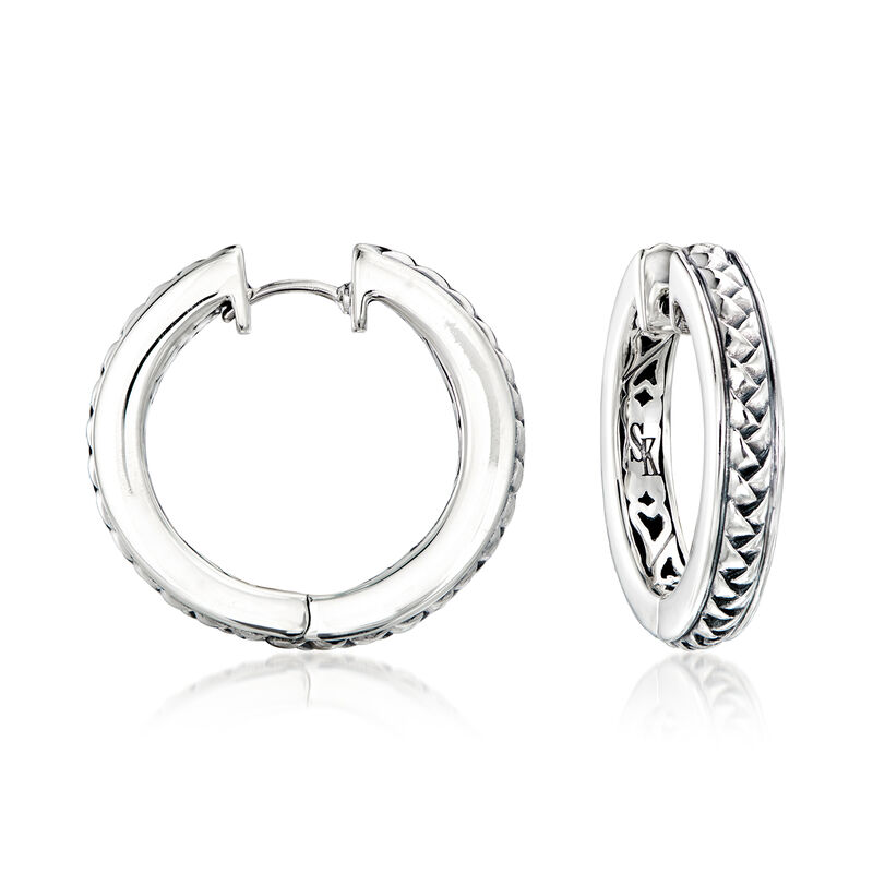 C. 1990 Vintage Scott Kay Sterling Silver Hoop Earrings image number 0