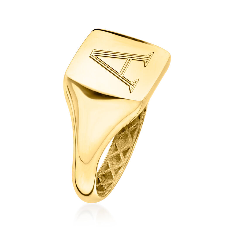 Italian 14kt Yellow Gold Personalized Signet Ring image number 2