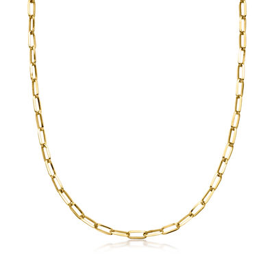 14kt Yellow Gold-Plated Paper Clip Link Necklace
