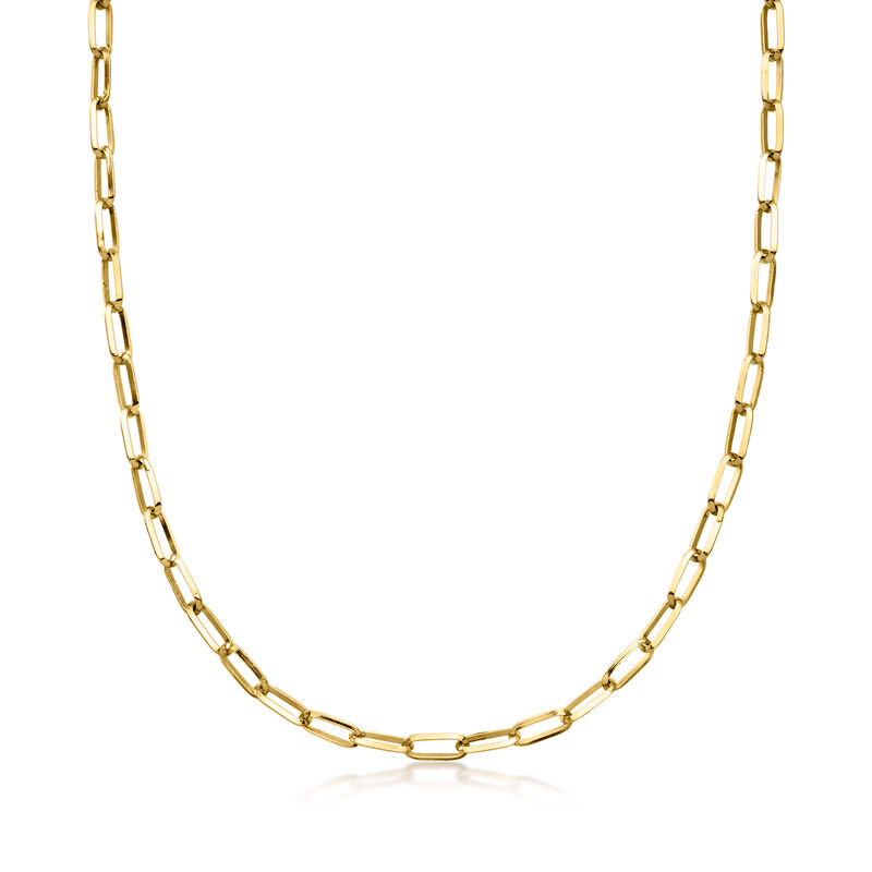 14kt Yellow Gold-Plated Paper Clip Link Necklace image number 0