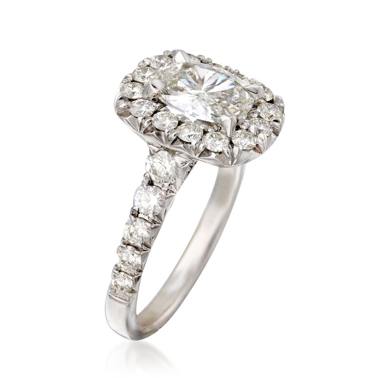 Henri Daussi 2.18 ct. t.w. Certified Diamond Engagement Ring in 18kt White Gold image number 2