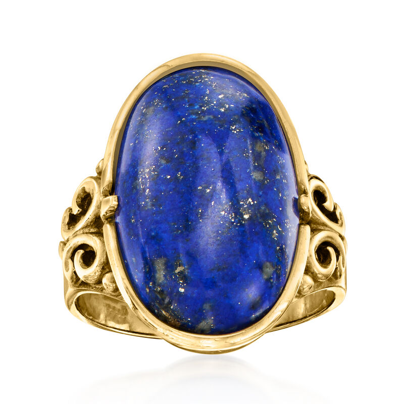 C. 1960 Vintage Lapis Ring in 10kt Yellow Gold image number 0