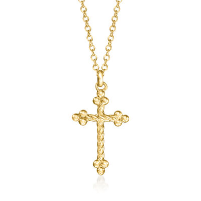 Gabriel & Co. 14kt Yellow Gold Cross Pendant Necklace