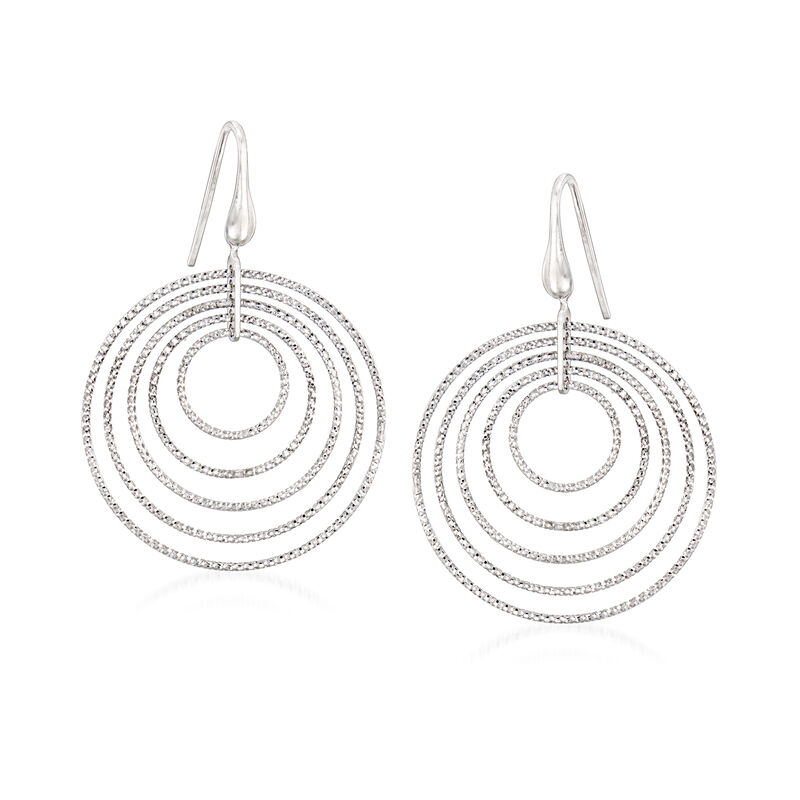 Charles Garnier &quot;Saturnia&quot; Large Multi-Circle Drop Earrings in Sterling Silver image number 0