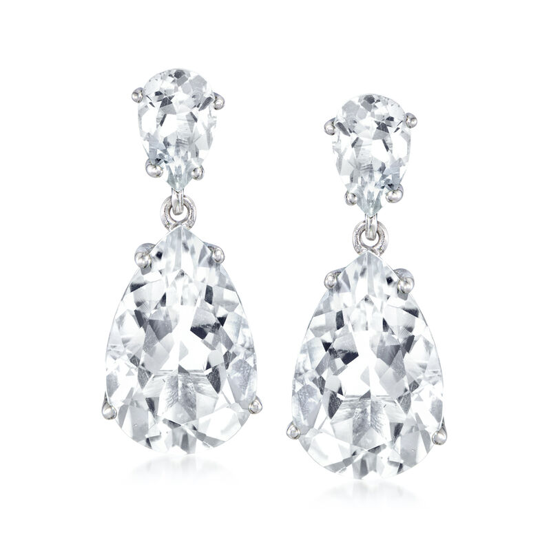 10.00 ct. t.w. Rock Crystal Drop Earrings in Sterling Silver image number 0