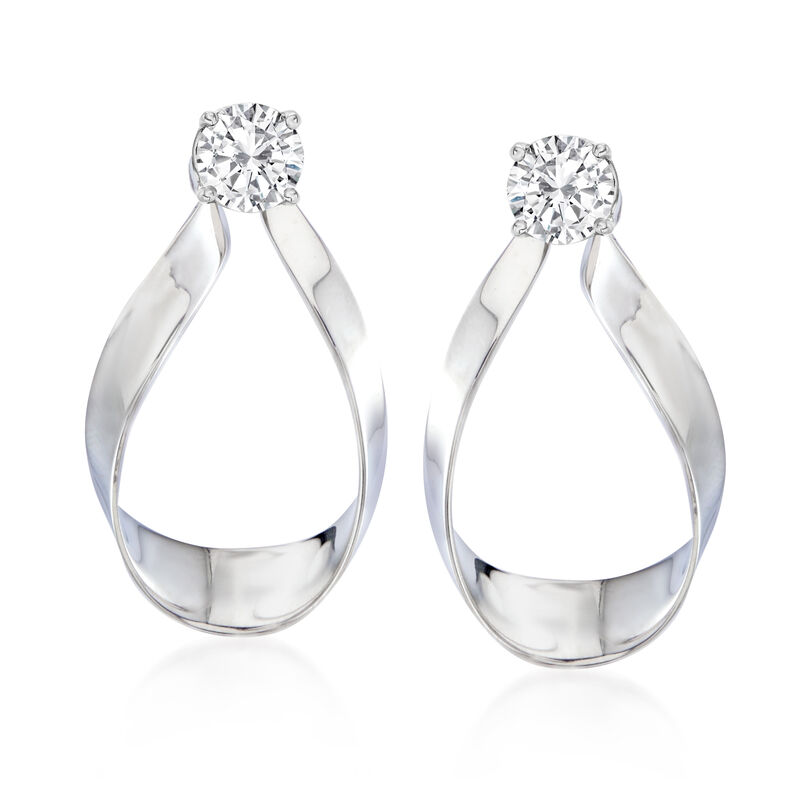 Sterling Silver Ribbon Drop Earring Jackets image number 3