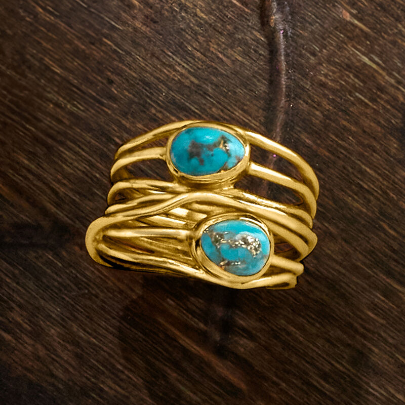 Turquoise Highway Ring in 18kt Gold Over Sterling image number 5