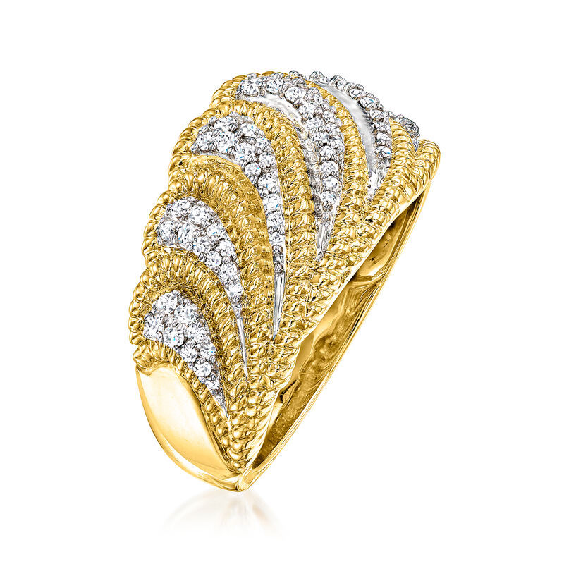 .33 ct. t.w. Diamond Scalloped Ring in 14kt Yellow Gold image number 2