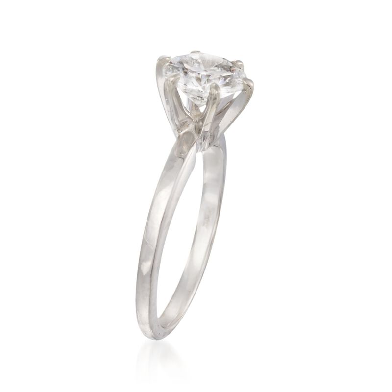 C. 2000 Vintage 1.35 Carat Diamond Solitaire Ring in 14kt White Gold. Size 5 image number 1