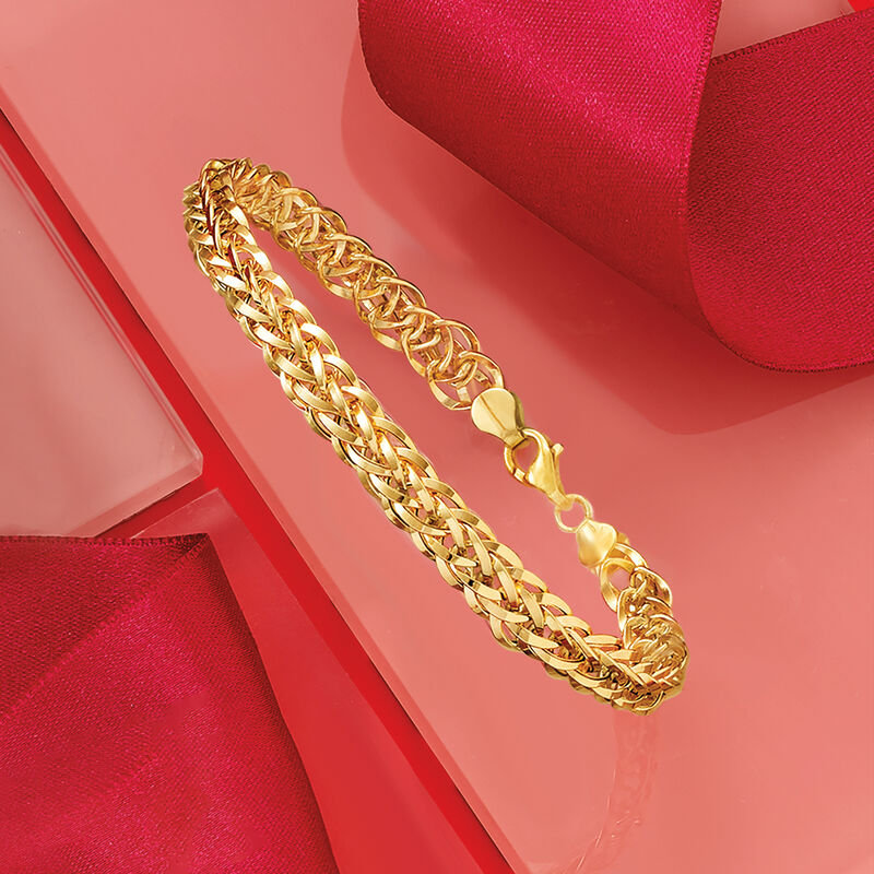14kt Yellow Gold Wheat-Link Bracelet image number 3