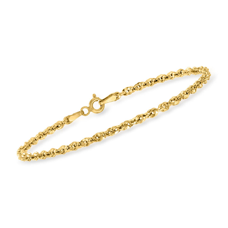 Italian 14kt Yellow Gold Rope-Chain Bracelet image number 0