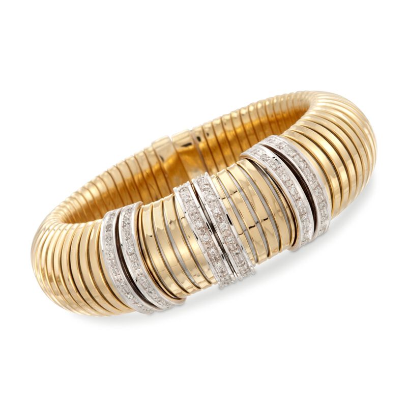 .70 ct. t.w. Diamond Bar Station Cuff Bracelet in 18kt Yellow Gold image number 0