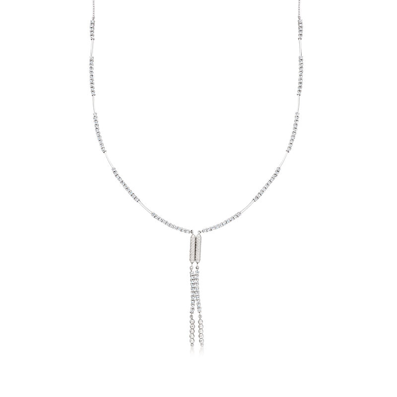 C. 1990 Vintage 3.50 ct. t.w. Diamond Tassel Necklace in 18kt White Gold. 20&quot; image number 0