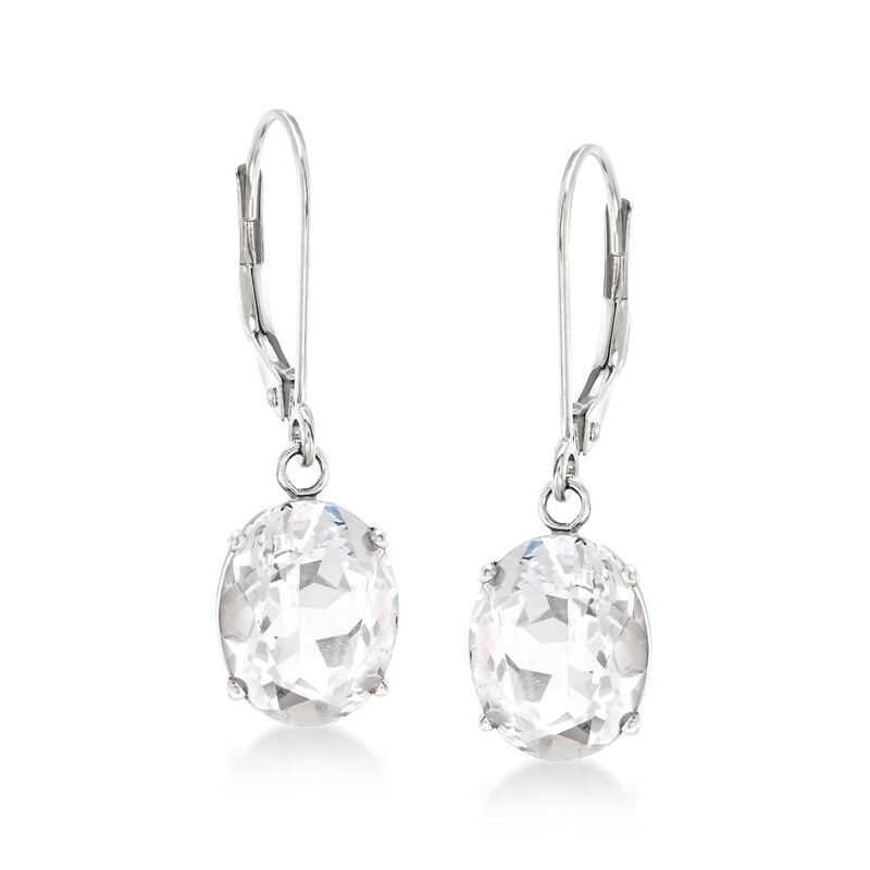 7.00 ct. t.w. White Topaz Drop Earrings in Sterling Silver image number 0