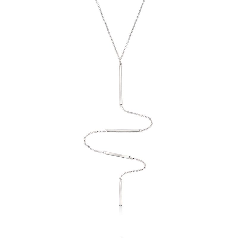 Sterling Silver Bar Y-Necklace. 16&quot; image number 1