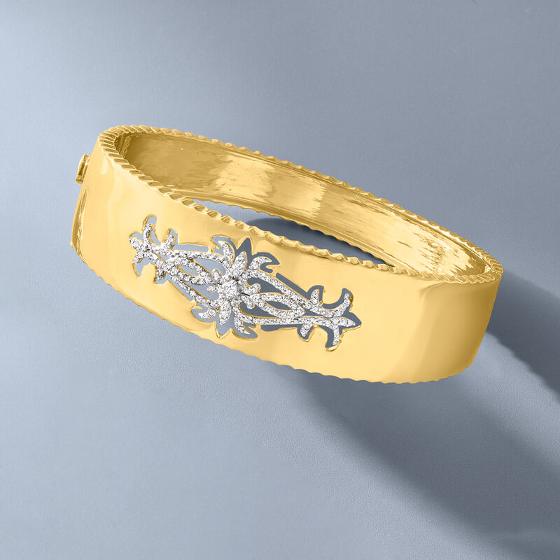 .45 ct. t.w. Diamond Open-Space Bangle Bracelet in 18kt Gold Over Sterling image number 2