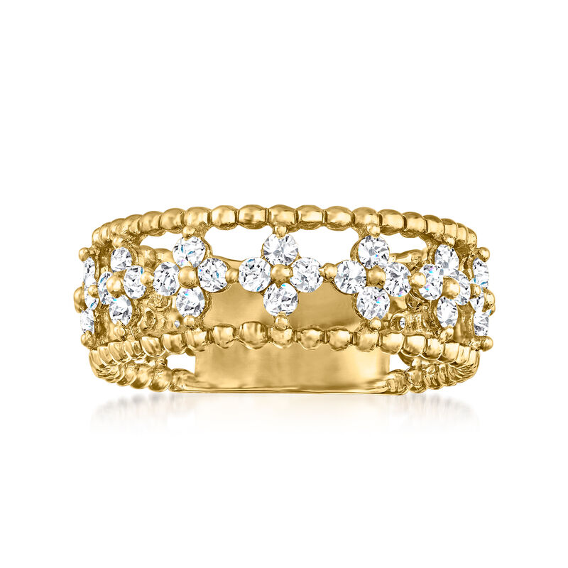 1.00 ct. t.w. Diamond Open-Space Flower Ring in 14kt Yellow Gold image number 0