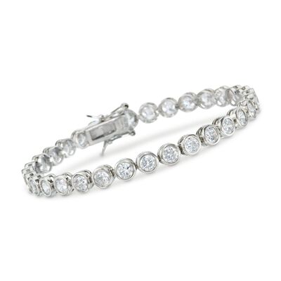 13.50 ct. t.w. CZ Tennis Bracelet in Sterling Silver