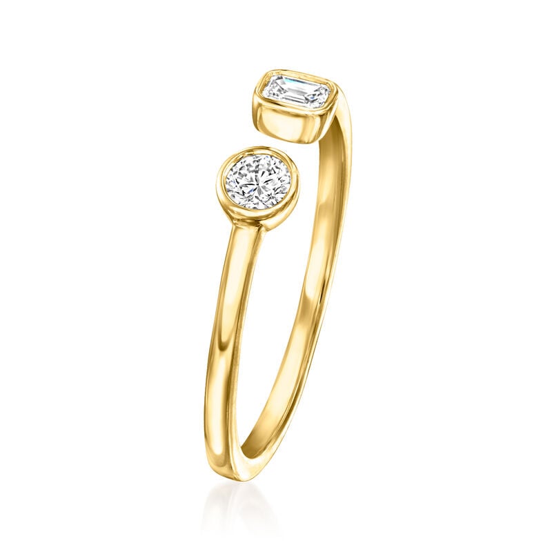 .20 ct. t.w. Bezel-Set Lab-Grown Diamond Toi et Moi Ring in 14kt Yellow Gold image number 2