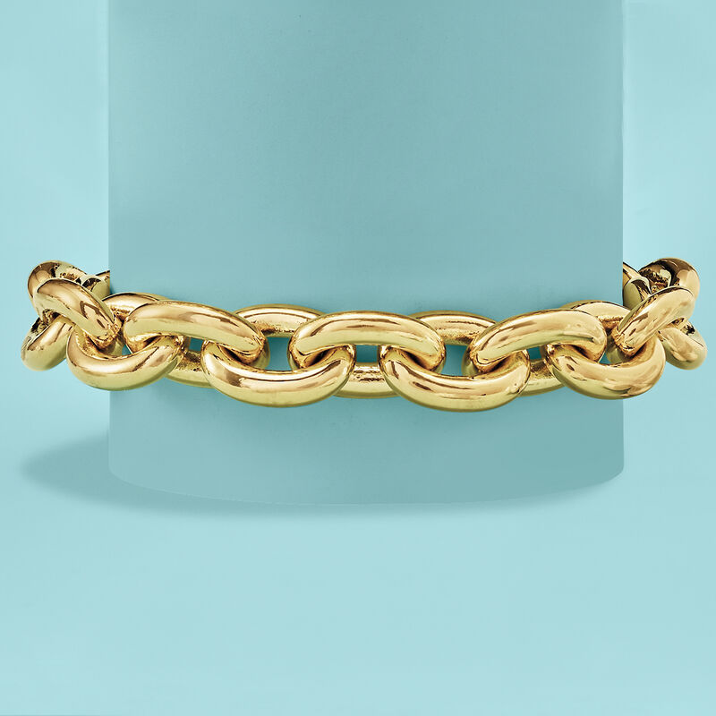 Italian Andiamo 14kt Yellow Gold Chain-Style Link Bracelet image number 3